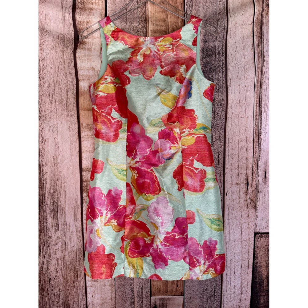 Hutch Dress Ren Floral Jacquard Mini Mint Orchids Summer Whimsical Fun Medium